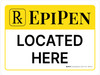 Epipen Located Here Landscape - Wall Sign Epipen Located Here Landscape - Wall Sign
