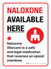 Naloxone Available Here Portrait - Wall Sign