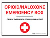 Opioid Naloxone Emergency Box Caja Bilingual Spanish Landscape - Wall Sign