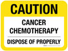 Caution Cancer Chemotherapy Dispose Of Properly Yellow Rectangular - Floor Sign Caution Cancer Chemotherapy Dispose Of Properly Yellow Rectangular - Floor Sign