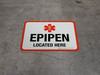 Epipen Located Here Rectangular - Floor Sign Epipen Located Here Rectangular - Floor Sign
