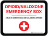 Opioid Naloxone Emergency Box Bilingual Spanish Rectangular - Floor Sign