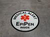 Medical Alert - Epipen Inside Circular - Floor Sign
