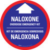 Naloxone Overdose Emergency Kit Bilingual Spanish Circular - Floor Sign