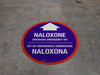 Naloxone Overdose Emergency Kit Bilingual Spanish Circular - Floor Sign