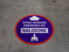 Opioid Overdose Emergency Kit Naloxone with Icon Circular - Floor Sign