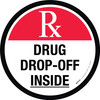 Prescription Drug Rx Drop-off Inside Circular - Floor Sign Prescription Drug Rx Drop-off Inside Circular - Floor Sign