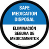 Safe Medication Disposal Bilingual Spanish Circular - Floor Sign