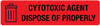 Cytotoxic Agent Dispose Of Properly - Pharmaceutical Auxiliary Label Cytotoxic Agent Dispose Of Properly - Pharmaceutical Auxiliary Label