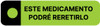 This Prescription May Be Refilled (Spanish) - Pharmaceutical Auxiliary Label