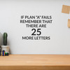 If Plan "A" Fails Remember That There are 25 More Letters - Wall Decor If Plan "A" Fails Remember That There are 25 More Letters - Wall Decor