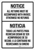 Notice: All Returns Must Be Accompanied With Invoice Portrait Bilingual Spanish - Wall Sign