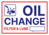 Oil Change Filter And Lube Price Landscape - Wall Sign