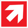 Direction Arrow 45° to the Right Fire Safety - IMO Glow Label