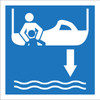 Lower Rescue Boat into Water Mandatory - IMO Glow Label