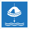 Lower Liferaft into Water Mandatory - IMO Glow Label