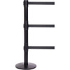 QueuePro 250 Retractable Triple Belt Barrier, 40" Black Post, 11' Black Belt QueuePro 250 Retractable Triple Belt Barrier, 40" Black Post, 11' Black Belt