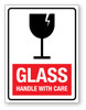 Glass Handle With Care White with Icon - Shipping Label Glass Handle With Care White with Icon - Shipping Label