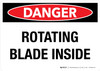 Danger: Rotating Blade Inside Landscape - Wall Sign