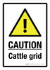 Caution: Cattle Grid with Hazard Icon Portrait - Wall Sign Caution: Cattle Grid with Hazard Icon Portrait - Wall Sign