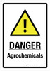 Danger: Agrochemicals with Hazard Icon Portrait - Wall Sign