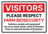 Visitors: Please Respect Farm Biosecurity - Vehicles, People And Equipment Can Carry Weed Seeds Landscape - Wall Sign