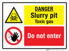 Danger: Slurry Pit Toxic Gas - Do Not Enter Landscape - Wall Sign Danger: Slurry Pit Toxic Gas - Do Not Enter Landscape - Wall Sign