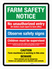 Farm Safety Notice Warnings - Observe Safety Signs Portrait - Wall Sign