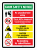 Farm Safety Notice Warnings (No Unauthorised Entry) Portrait - Wall Sign Farm Safety Notice Warnings (No Unauthorised Entry) Portrait - Wall Sign