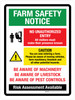 Farm Safety Notice Warnings (All Visitors Must Make Their Presence Known) Portrait - Wall Sign Farm Safety Notice Warnings (All Visitors Must Make Their Presence Known) Portrait - Wall Sign