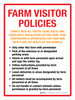 Farm Visitor Policies Portrait - Wall Sign