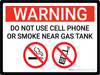 Warning: Do Not Use Cell Phone Or Smoke Near Gas Tank Landscape - Wall Sign Warning: Do Not Use Cell Phone Or Smoke Near Gas Tank Landscape - Wall Sign