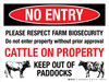 No Entry - Please Respect Farm Biosecurity Landscape - Wall Sign
