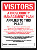 Visitors: A Biosecurity Management Plan Applies To This Place Portrait - Wall Sign Visitors: A Biosecurity Management Plan Applies To This Place Portrait - Wall Sign