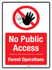 No Public Access Forest Operations with Icon Portrait - Wall Sign No Public Access Forest Operations with Icon Portrait - Wall Sign