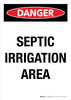 Danger: Septic Irrigation Area Portrait - Wall Sign