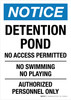 Notice: Detention Pond Portrait - Wall Sign Notice: Detention Pond Portrait - Wall Sign