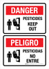 Danger: Pesticides Keep Out Bilingual Spanish Portrait - Wall Sign Danger: Pesticides Keep Out Bilingual Spanish Portrait - Wall Sign