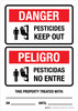 Danger: Pesticides Keep Out - This Property is Treated With Bilingual Spanish Portrait - Wall Sign