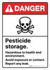 Danger: ANSI Pesticide Storage Hazardous To Health And Environment Portrait - Wall Sign Danger: ANSI Pesticide Storage Hazardous To Health And Environment Portrait - Wall Sign