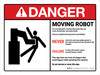 Danger: Moving Robot ANSI with Icon Landscape - Wall Sign Danger: Moving Robot ANSI with Icon Landscape - Wall Sign
