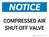 Notice: Compressed Air Shut-Off Valve Landscape - Wall Sign Notice: Compressed Air Shut-Off Valve Landscape - Wall Sign