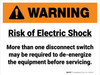 Warning: Risk of Electric Shock (De-energize) Landscape - Wall Sign Warning: Risk of Electric Shock (De-energize) Landscape - Wall Sign