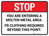 STOP: You Are Entering a Molten Metal Area Rectangular - Floor Sign