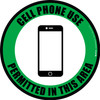 Cell Phone Use Permitted in This Area Green with Icon Circular - Floor Sign Cell Phone Use Permitted in This Area Green with Icon Circular - Floor Sign