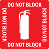 Do Not Block Fire Extinguisher with Icon 4-way Square - Floor Sign Do Not Block Fire Extinguisher with Icon 4-way Square - Floor Sign