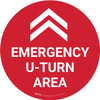 Emergency U-Turn Area Chevron Icon Circular - Floor Sign Emergency U-Turn Area Chevron Icon Circular - Floor Sign