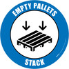 Empty Pallets Stack Blue with Icon Circular - Floor Sign Empty Pallets Stack Blue with Icon Circular - Floor Sign