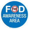 FOD Awareness Area Blue Circular - Floor Sign FOD Awareness Area Blue Circular - Floor Sign