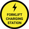 Forklift Charging Area Yellow with Icon Circular - Floor Sign